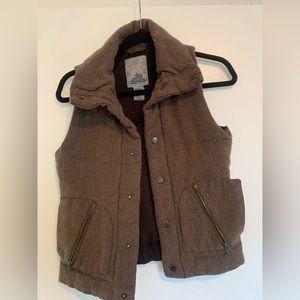 B.B Dakota Wool Blend Brown Vest - Size Small